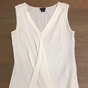 White/Cream Theory tank with silk accent